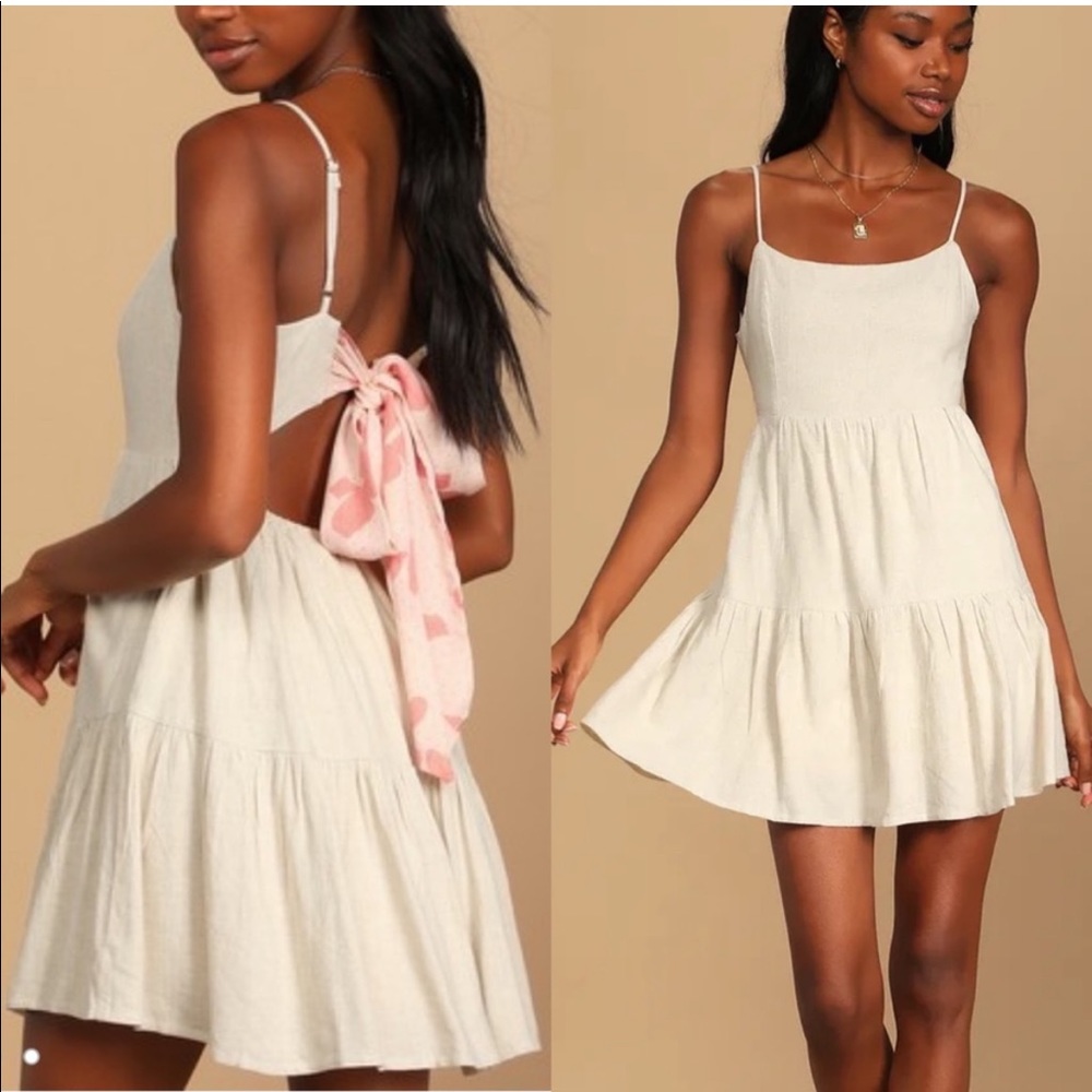 SOLD OFF POSH- Lulus Tie Back “Mini” Dress
